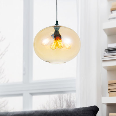 Luminaire suspendu 4 lumières avec finition ambre