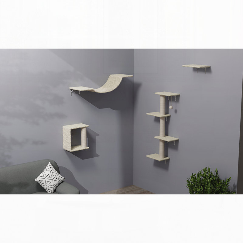 Meuble mural moderne pour chat, Beige