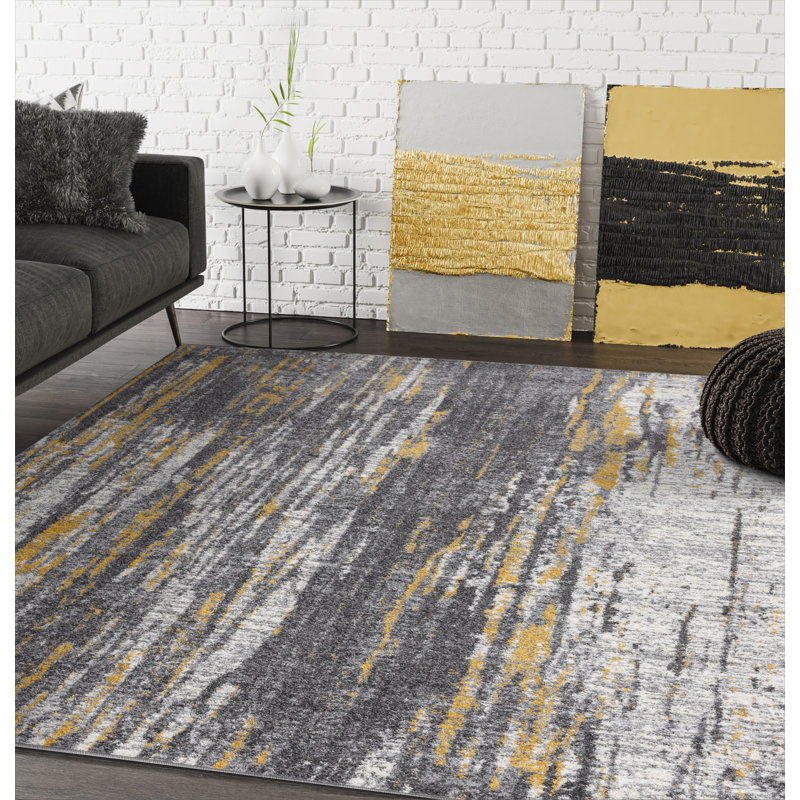 Winovich Abstract Indoor Rug, Rectangle 5'3" x 7'6"