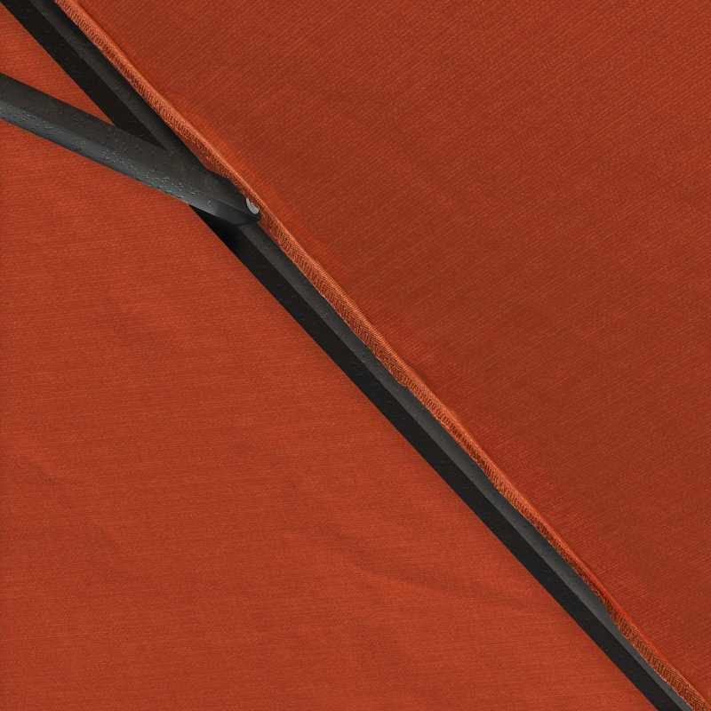 Parasol de patio 11 'en bronze avec inclinaison automatique et manivelle en oléfine coucher de soleil, Coucher de soleil