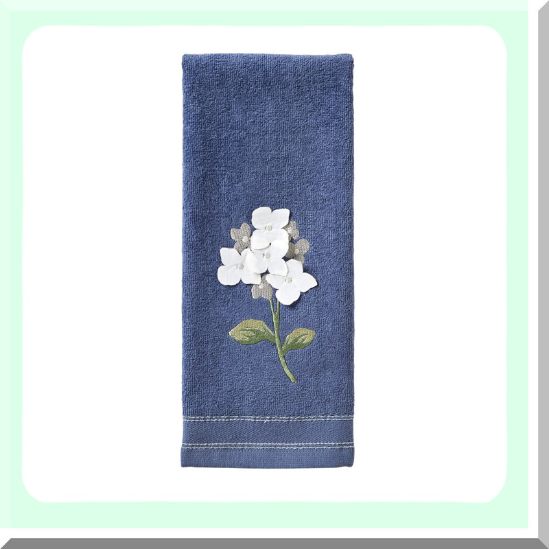 Blue Blossom Farmhouse Hydrangea Hand Towels - 2 Pack, 16x25