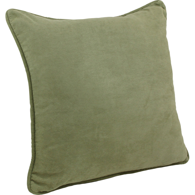 Jacquard Square Microsuede Pillow Cover & Insert, Sage