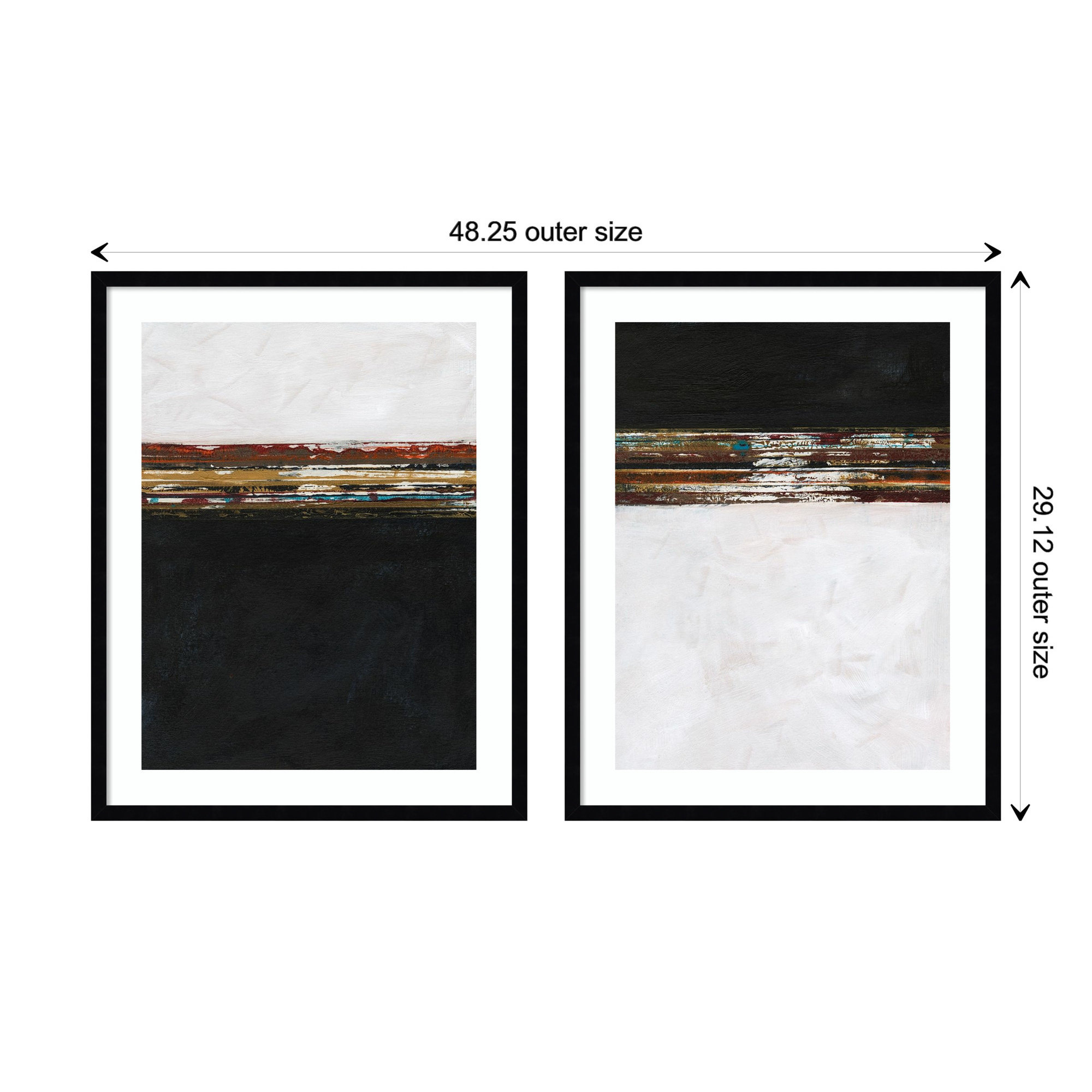 A Sense Of Space I & II by Jodi Fuchs, Black, 29" H x 49" W