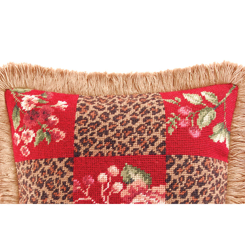 Savannah Check Needlepoint Throw Pillow