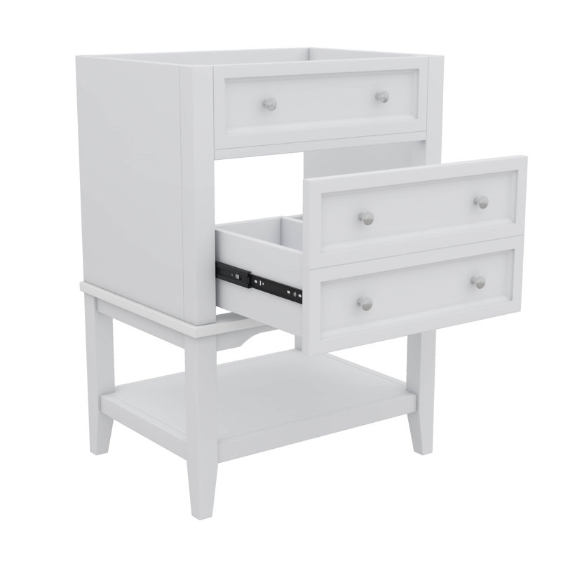 Base de meuble-lavabo sans lavabo 24 po avec tiroir et tablette ouverte pour le rangement