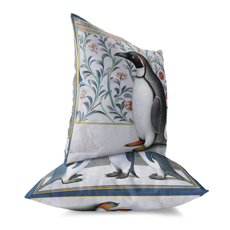 Coussin Penguin Paradise Flowers, 16 po x 16 po