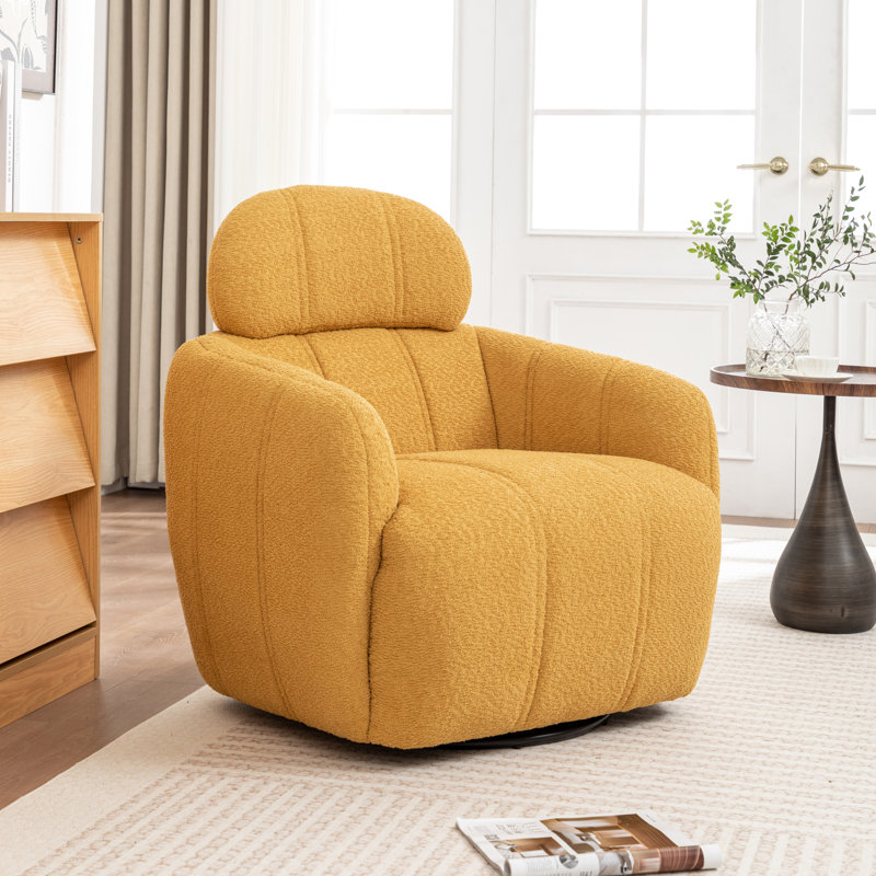 Chaise pivotante Ashyiah, Jaune