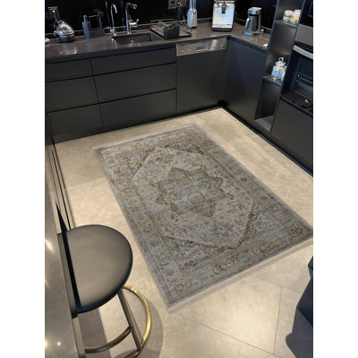 Tapis décoratif multicolore à motif floral