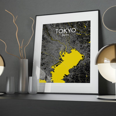 Tokyo City Map In Times - No Frame Print