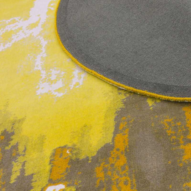 Anwen Abstract Wool Hand Woven Area Rug, Round 200 x 200cm
