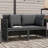 23.6" Wide Square Patio Sofa with Cushions