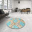 Tapis bleu/jaune contemporain-1208459143