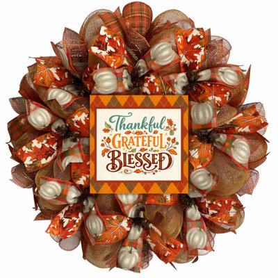 Thanksgiving Wreath Grateful Thankful Blessed