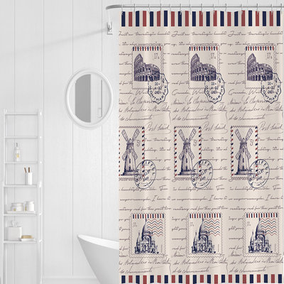 Rideau de douche avec crochets inclus