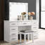 Bureau de coiffeuse 9 tiroirs blanc brillant