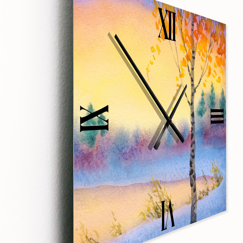 Horloge murale paysage d'hiver, Très grand