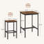 Ensemble de table de bar industrielle avec 2 chaises | Conception peu encombrante pour la cuisine et le salon-70207905-70207964