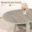 Table de salle à manger extensible ronde à ovale, piètement en bois avec tablette de rangement-1384172865