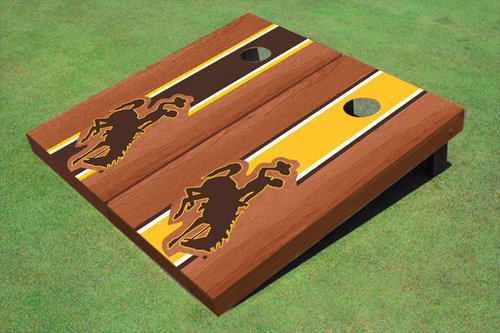 Ensemble de panneaux de cornhole à rayures longues cowboys 10 pièces university of wyoming NCAA