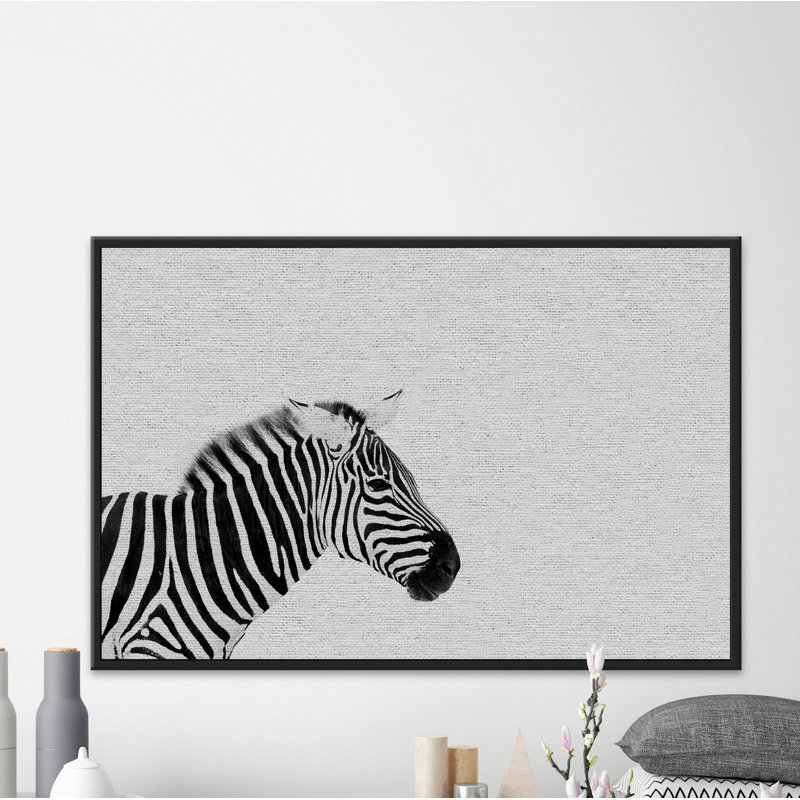 «Black and White Stripes - Floater Frame», reproduction de photo sur toile, H 12 po x l 18 po x P 1,5 po