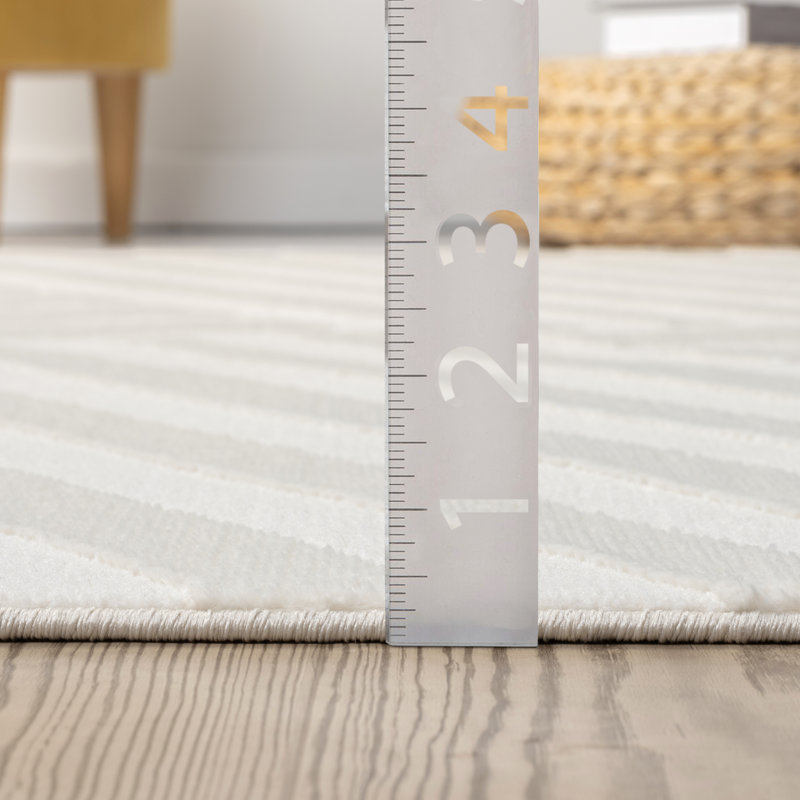 Abani Oltmann Oltmann100A Neutral Modern Linear Cream Area Rug, Rectangle 4' x 6'