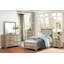 Industrial Rustic Nightstand with Melamine Laminate Finish and Metal Handles