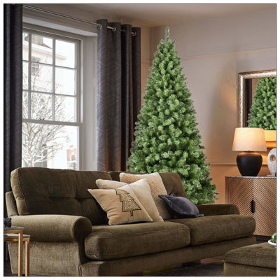 Pre-Lit PVC Christmas Tree With 400 UL Lights – 1072 Tips, Auto-Unfold Memory Wire, Easy Assembly With Stable Metal Stand, Full Artificial Holiday Tree