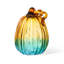 Citrouille en verre turquoise 7 po