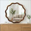 Miroir décoratif rond ondulé avec cadre en bois massif, miroir mural pour chambre à coucher, salle de bain, salon et entrée-88115336-88115343