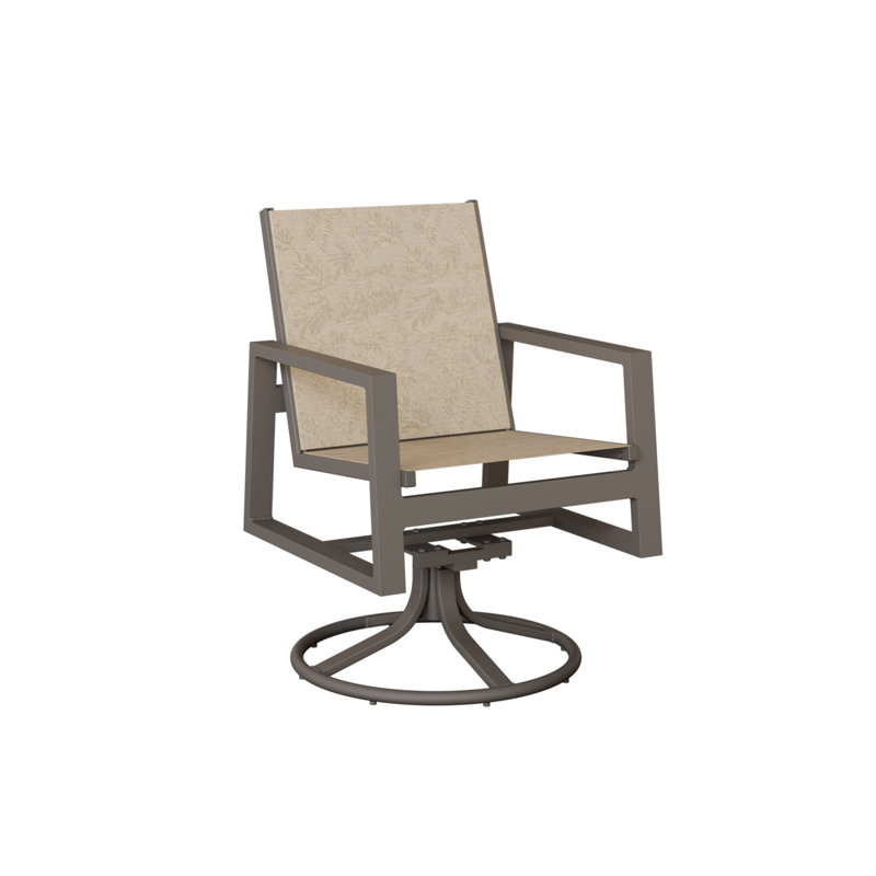 Chaise berçante pivotante en aluminium Ohlson, Feuillage tropical, Graphite