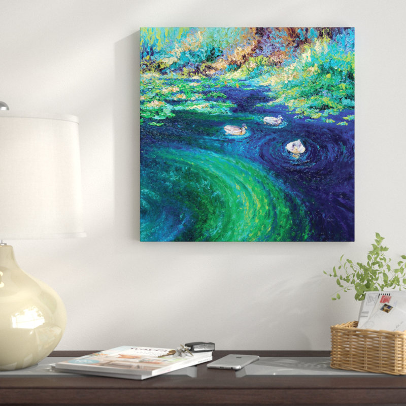 « réfléchissant panel ii », reproduction d’art sur toile, H 18 po x l 18 po x P 1,5 po, Toile avec cadre noir, Pas de tapis