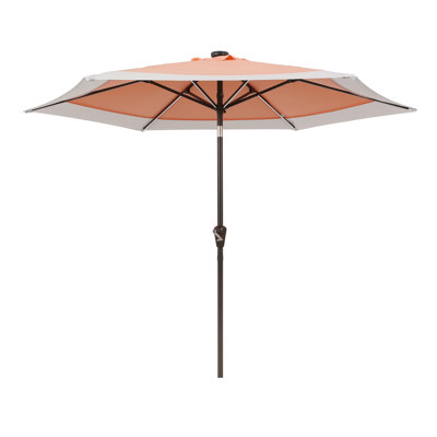 Parasol solaire de marché classique à DEL 9 pi avec 12 bandes DEL et protection UV Tersia