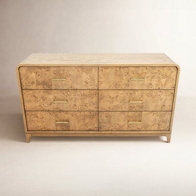 62" Burl Wood Double Dresser