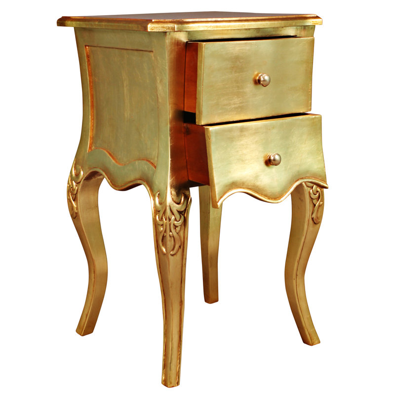 Hayworth Gilded Solid Wood Nightstand
