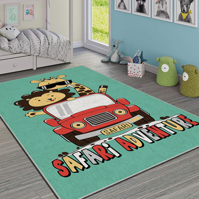 Luxurious Area Rug, 4.6 x 7.2 ft, 100% Polyester, 740 g/m² | Non-Slip Felt Dot Underside, Laminated Sponge for Comfort, Antibacterial & Easy to Clean | Stylish Velvet Fabric with Digital Print, Machine Washable