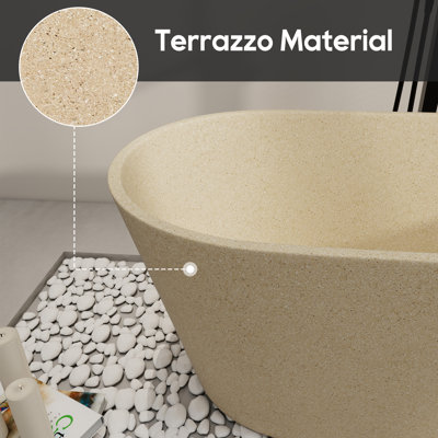 Baignoire de trempage autoportante 59 po en terrazzo