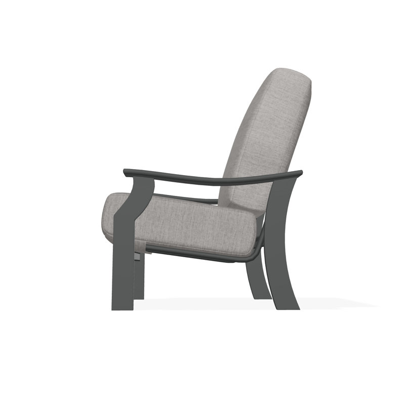 St. Catherine Marine Grade Polymer Deep Seating Cushion Arm Chair, Graphite, Canvas Granite Sunbrella® Canvas