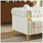 Élégant canapé Chesterfield en velours beige avec clous dorés et boutons capitonnés - Mobilier de salon moderne-1727984475