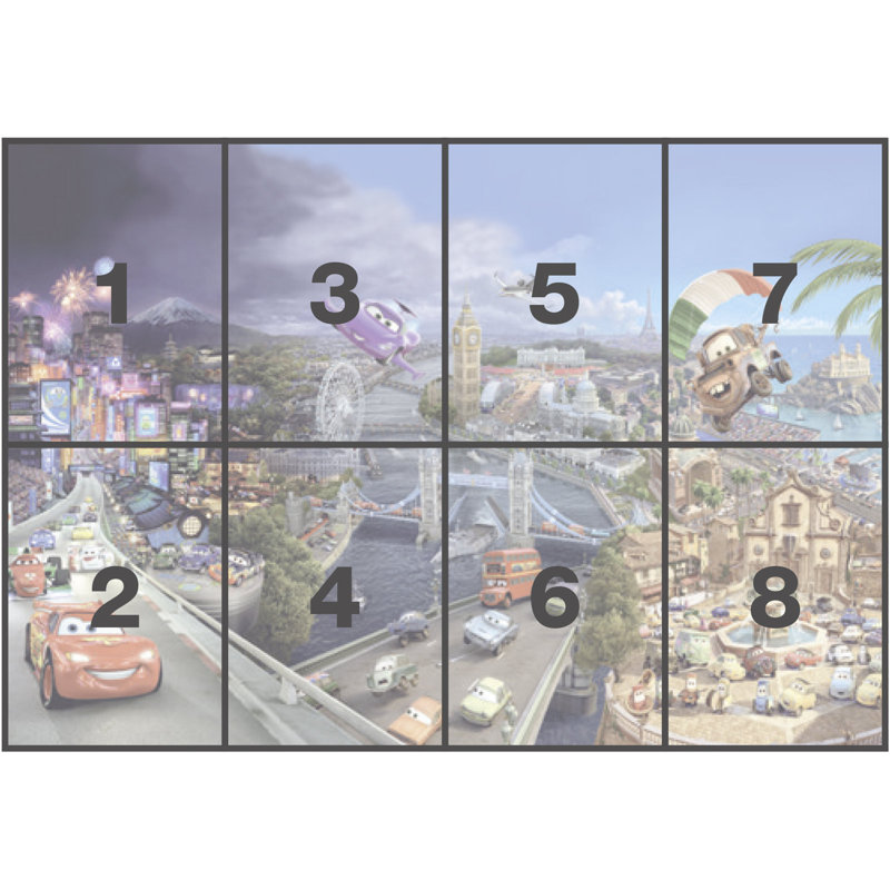 Disney Cars World Unpasted Wall Mural On Paper 368 Cm X 254 Cm