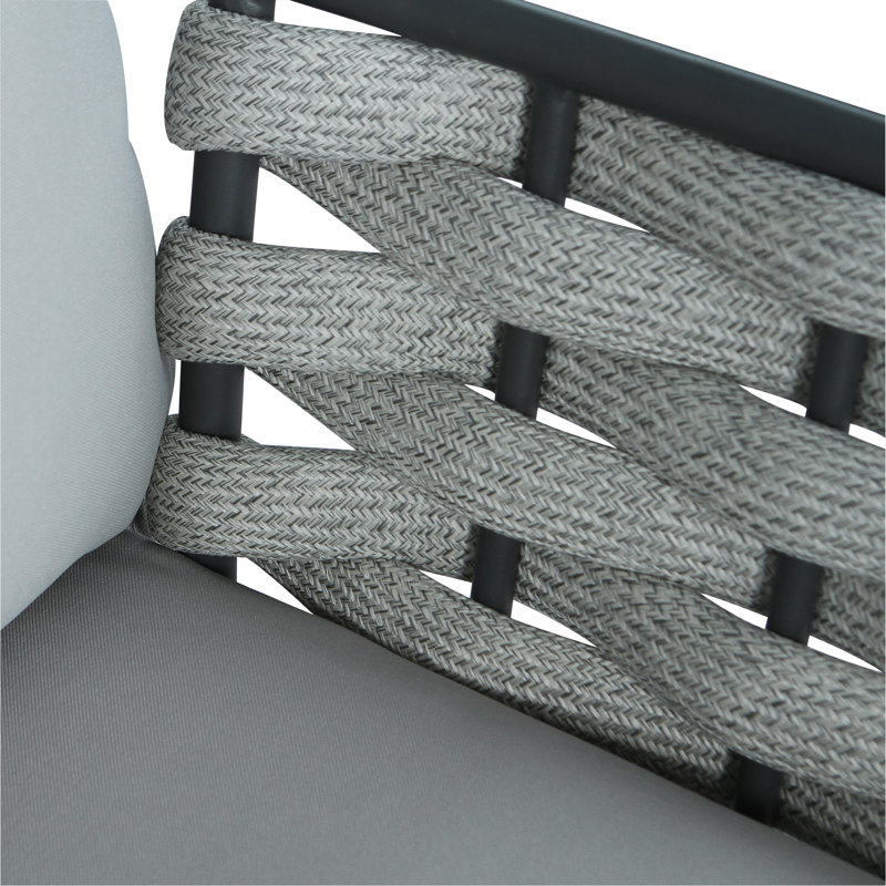 Causeuse et table en acier, gris, Grey, Grey