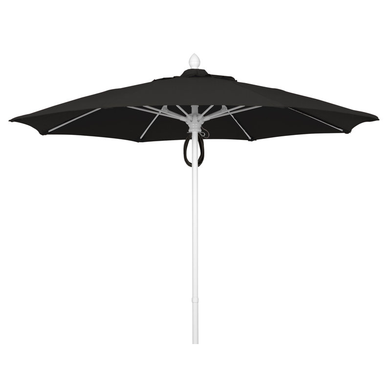 Parasol de marché 9 pi Prestige, Blanc, Sunbrella® - noir