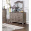 Commode en bois antique et miroir pour chambre à coucher