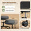 Chaise de bureau à pieds croisés, chaise ergonomique adaptée au TDAH avec fauteuil de bureau pivotant multi-positions avec coussin extra-large et repose-pieds-1808080102-1808080106