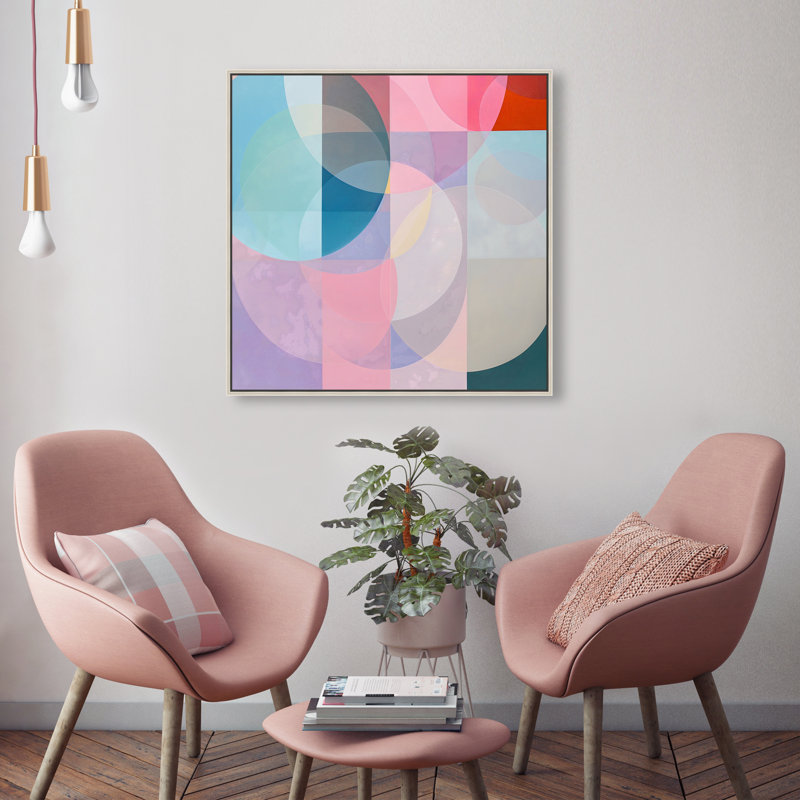 Prismatic Orbit III Square Canvas Abstract Print by Oliver Gal, Black Frame, 12 x 12, 25"H x 25"W, Silver Frame