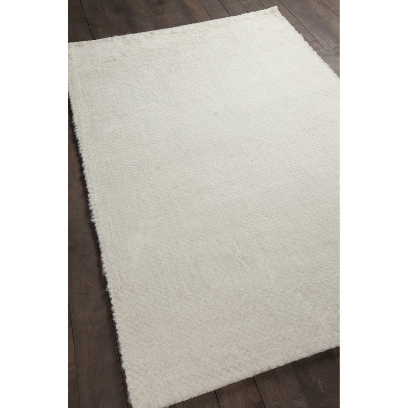 Tapis ivoire tissé à la main Aveda, Rectangle 5 pi x 7 pi 6 po