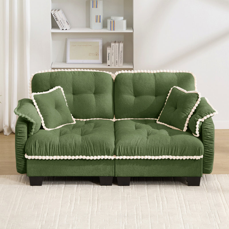 Canapé Chenille Cloud, L 70 po, Chenille verte