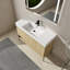 Ensemble de meuble-lavabo 48 po avec lavabo simple en résine, ensemble d'armoires de rangement modernes 3 portes, bois massif multicouche