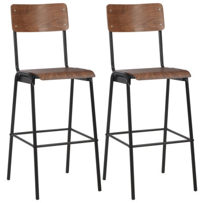 Parnassus Bar Stool with Solid Wood Frame