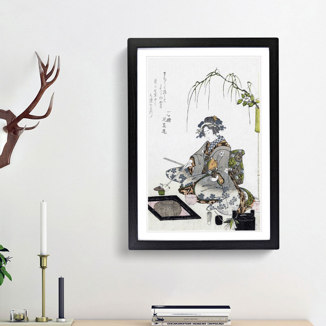 The Tea Ceremony by Kikukawa Eizan - Framed Print