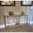 Mirrored Glass Top Metal Console Table